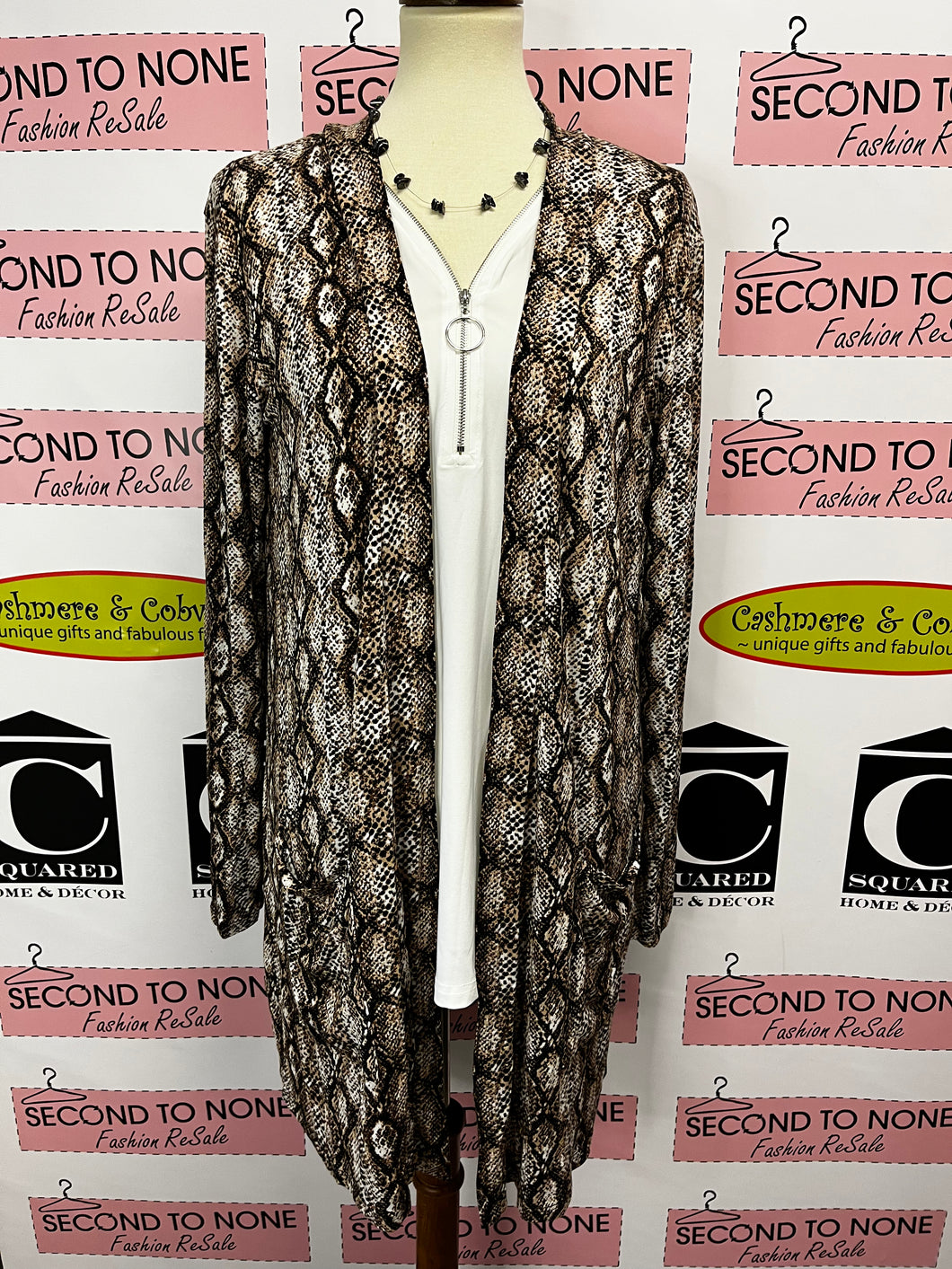 Animal Print Cardigan (Size L)