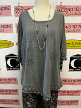 Load image into Gallery viewer, Grey Cotton Mexico Tunic (Size S)
