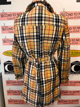 Load image into Gallery viewer, Patrick King Thompson Camel Plaid Long Jacket (Size L- fits M)
