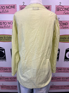 100% Cotton Lime Cuban-Style Shirt (Size Large)