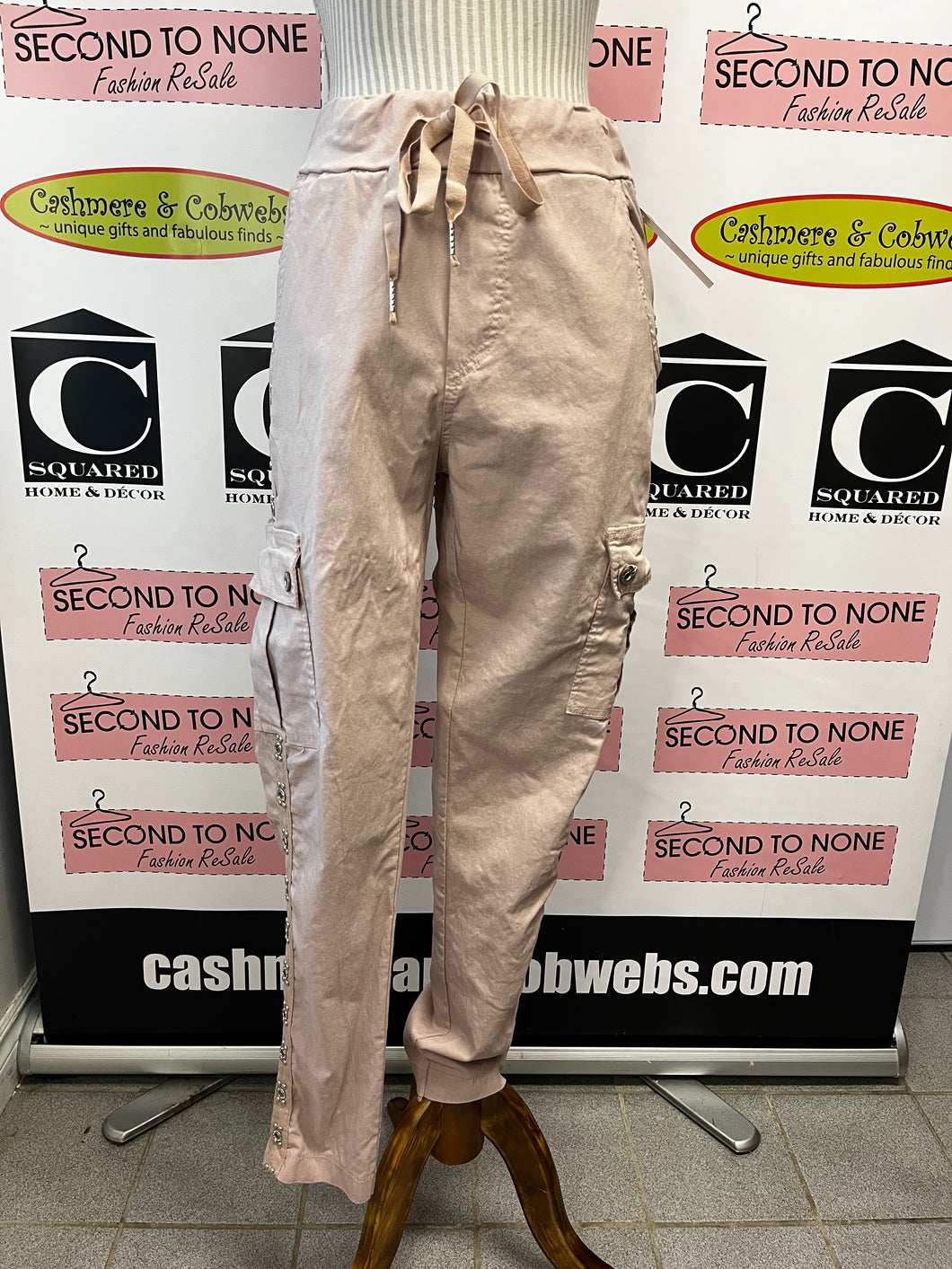 Femme Fatale Studded Pink Pants (Size S)