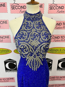 All-Over Beaded 100% Silk Gown (Size L)