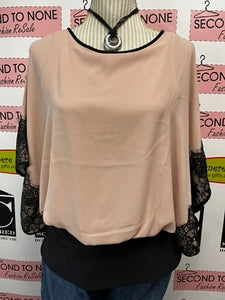 Joseph Ribkoff Lace Trim Blouse (Size 6)