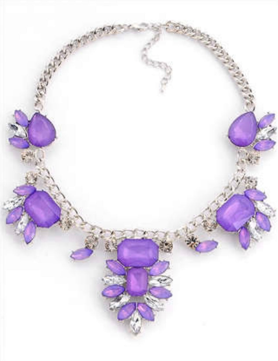 Lavender & Rhinestone Necklace