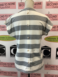 Striped Button Back Tee (3 Colours)