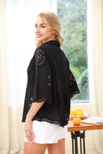 Load image into Gallery viewer, Black Cotton Embroidery Top (One Size)
