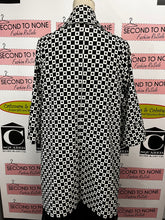 Load image into Gallery viewer, Joseph Ribkoff B&amp;W Geometric Print Dress Coat (Size 20)
