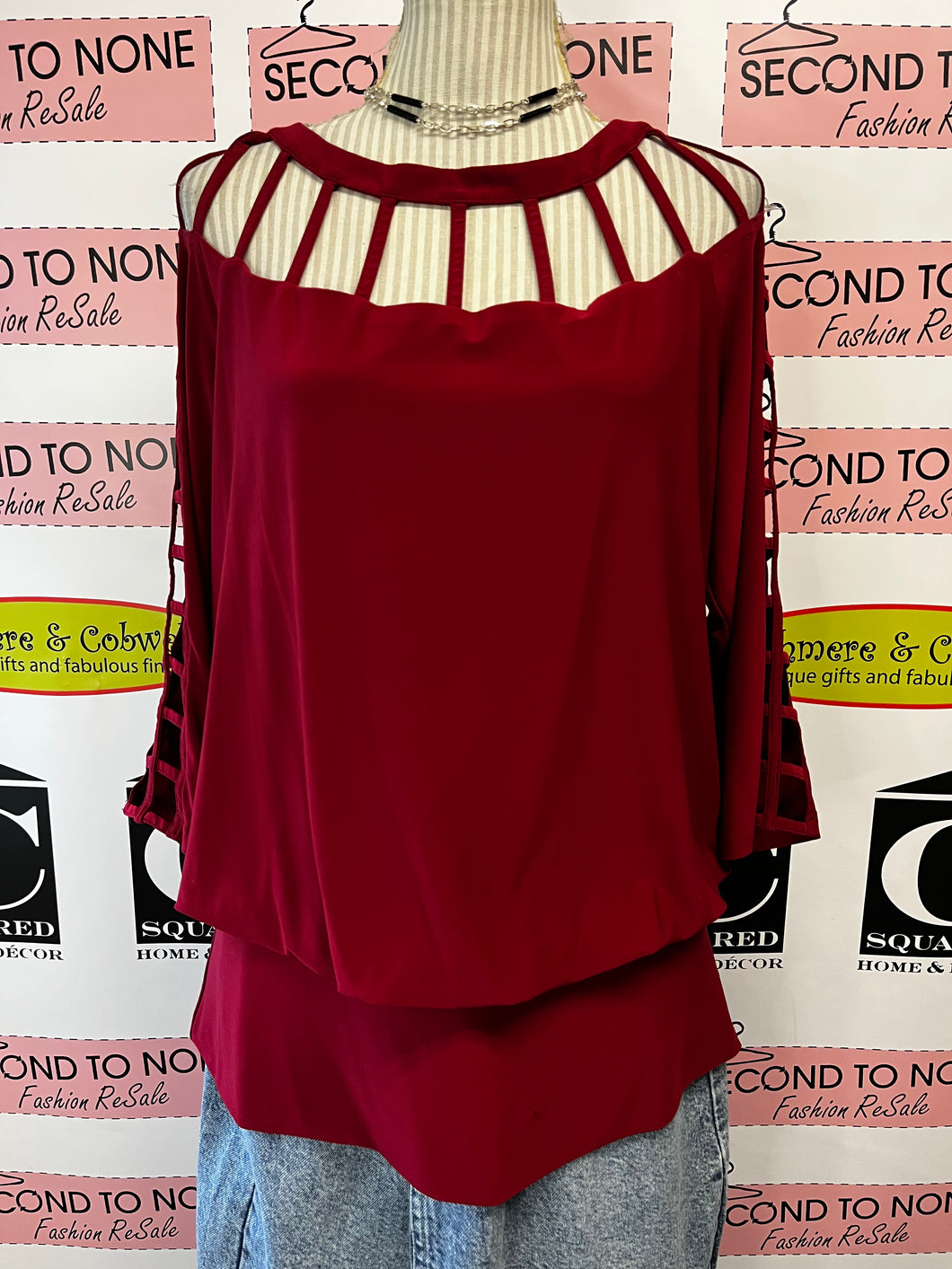 Joseph Ribkoff Cutout Blouse (Size 16)