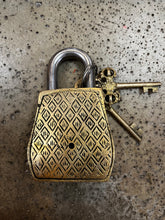 Load image into Gallery viewer, Chunky Brass Owl Lock &amp; Keys (Only 1 Left!)
