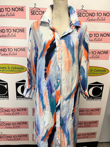 NWT Watercolour Button Front Overlay/Dress (Size XL)
