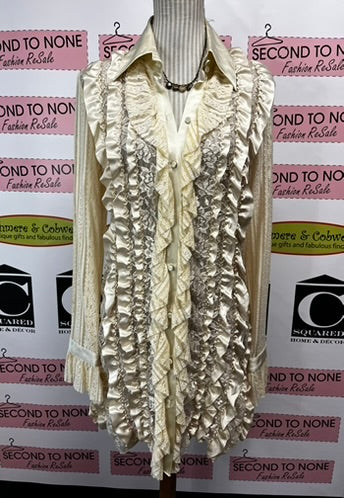 A.B.S. By Allen Schwartz Long Lace Blouse (Size M)