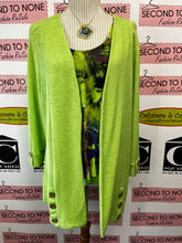 Cargar imagen en el visor de la galería, Lime Green Semi Sheer Cardigan (Size XL)
