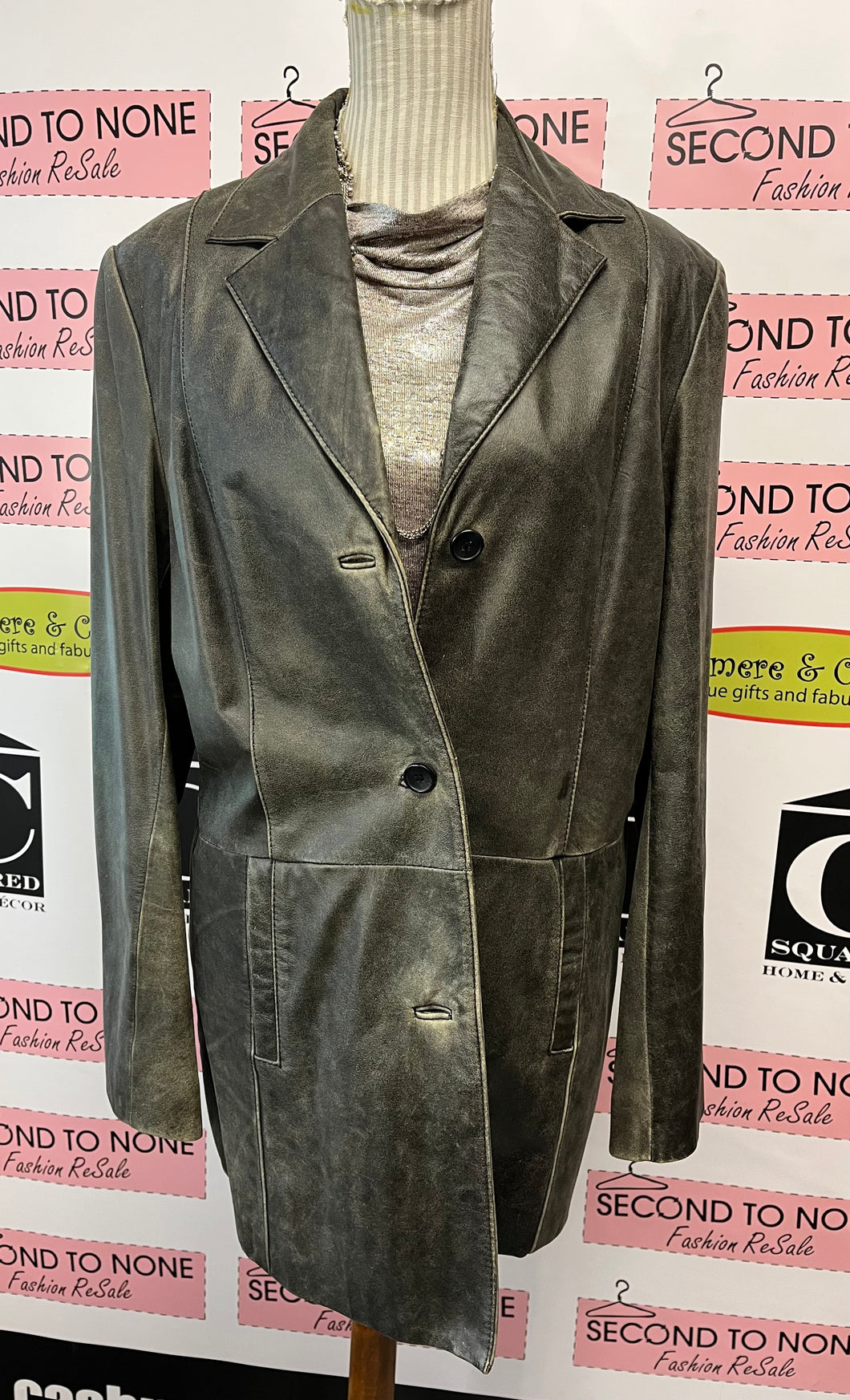 Distressed Danier Leather Jacket (Size L)
