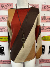 Load image into Gallery viewer, Fall Tone Diagonal Stripe Sweater (Size S)
