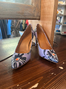 J. Crew Purple Floral Heels (Size 9)