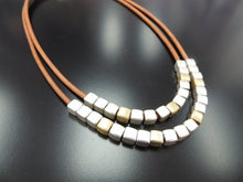 Load image into Gallery viewer, Square Beaded Necklace (2 Colours)
