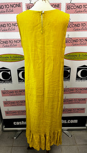 Sunflower Yellow Made In Italy Linen Dress (Size M)