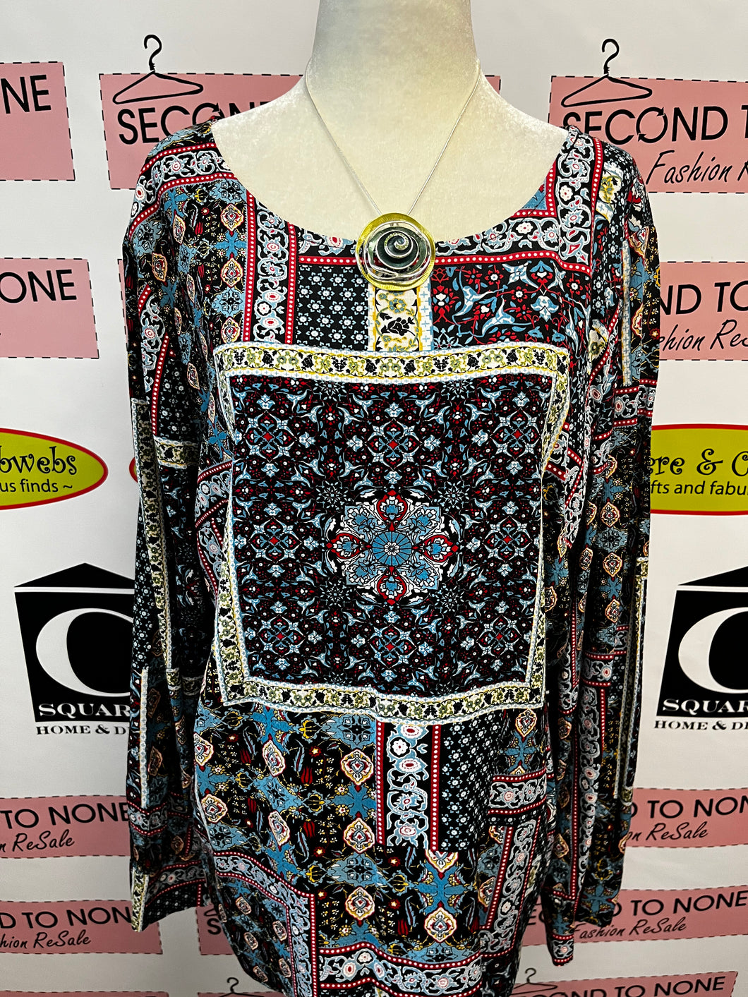 Tile Print Blouse (Size L)