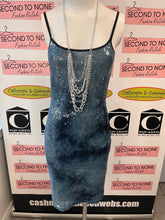 Load image into Gallery viewer, Blue Sequin Spaghetti-Strap Dress (Size Small)
