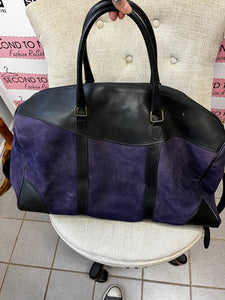 Vintage Purple Leather Duffel Bag