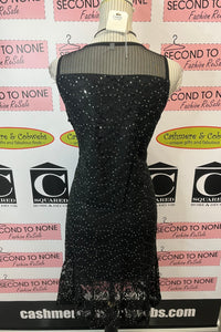 All-Over Lace & Sequin Little-Black-Dress