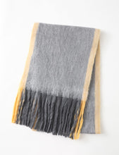 Load image into Gallery viewer, Grey Fringe Blanket Scarf

