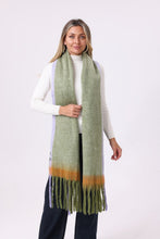 Load image into Gallery viewer, Olive Fringe Blanket Scarf
