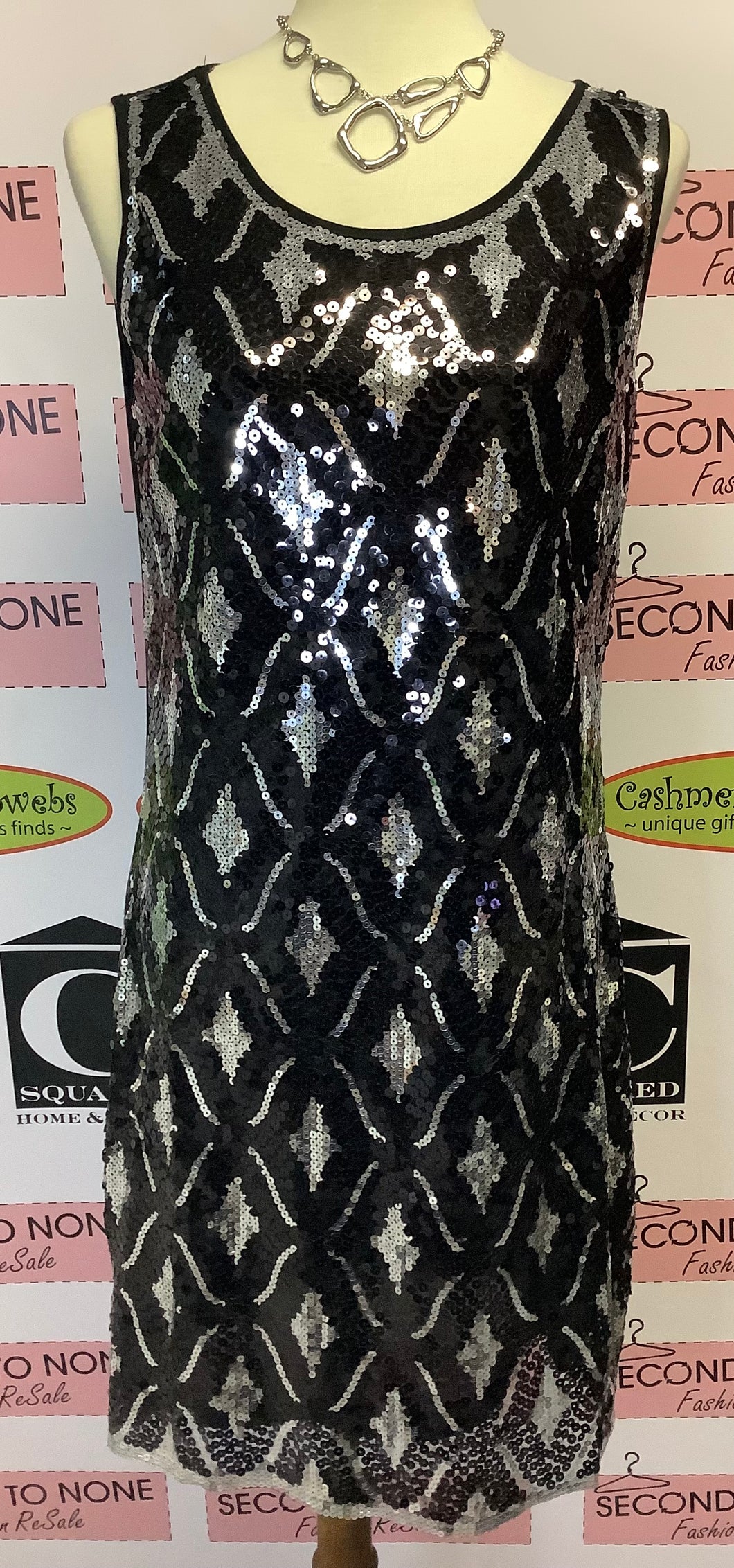 Sleeveless Sequin Cocktail Dress (Size S/M)