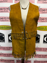 Load image into Gallery viewer, Vintage Tan Suede Fringe Vest (Size M/L)
