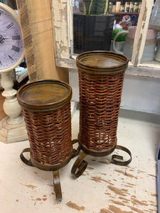 Wicker Candle Holders (2 Sizes)
