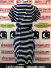 Load image into Gallery viewer, Navy Striped T-Shirt Dress
