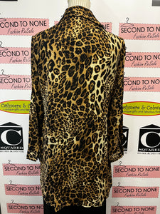 Leopard-Print Tunic Blouse