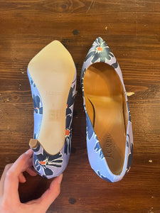 J. Crew Purple Floral Heels (Size 9)