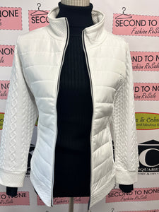 White Sweater-Style Puffer Jacket