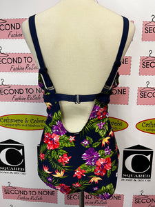 Floral One Piece Swimsuit (Size XL)