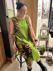 Lime Abstract Summer Dress