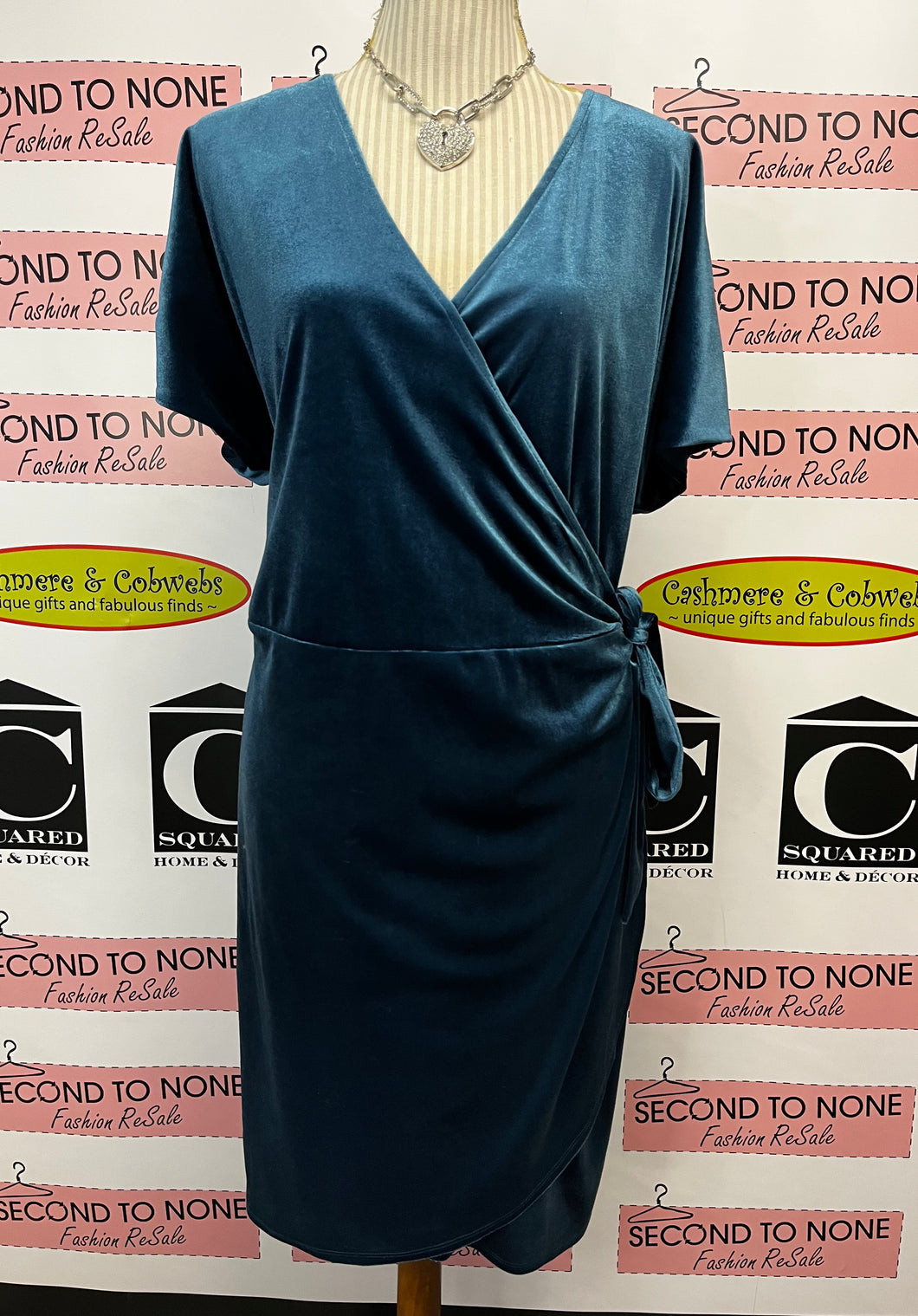 Blue Velour Dress (Size 2X)