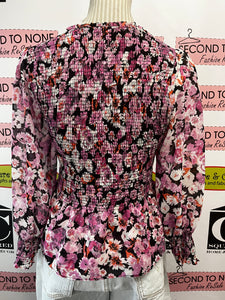 Zara Floral Smocked Top (Size M)