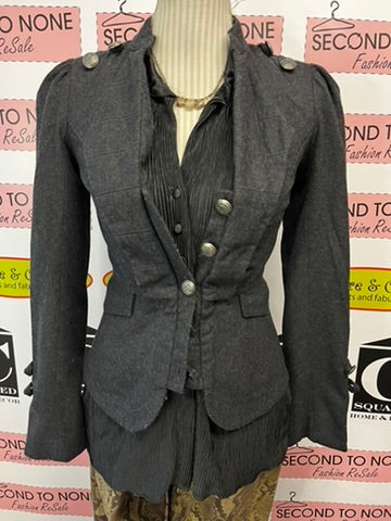 Charcoal Military Crop Jacket (Size 0)