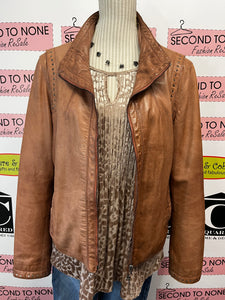 Danier Studded Leather Jacket (Size L)