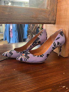 J. Crew Purple Floral Heels (Size 9)