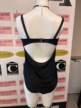 Cargar imagen en el visor de la galería, Black One-Piece Swimsuit with Tie Front (Size L)
