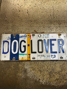 "DOG LOVER" Licence Plate Sign