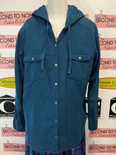 Charger l'image dans la galerie, Columbia Dark Teal Micro Plaid Hooded Shirt (Size XL)
