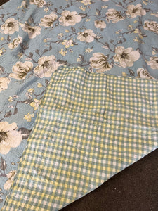 Light Blue Floral Quilt (Queen Size)