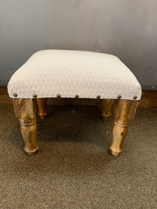 Textured Wooden Foot Stool