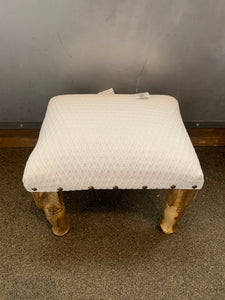 Textured Wooden Foot Stool