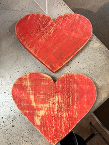 Red Wooden Heart Decor