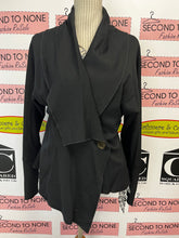 Load image into Gallery viewer, Black Draped Open-Front Cardigan (Size 8)
