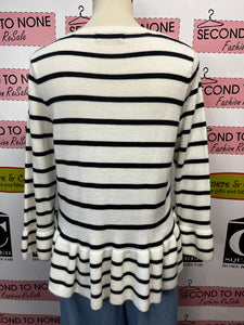 M&S Striped Peplum Top (Size 14)